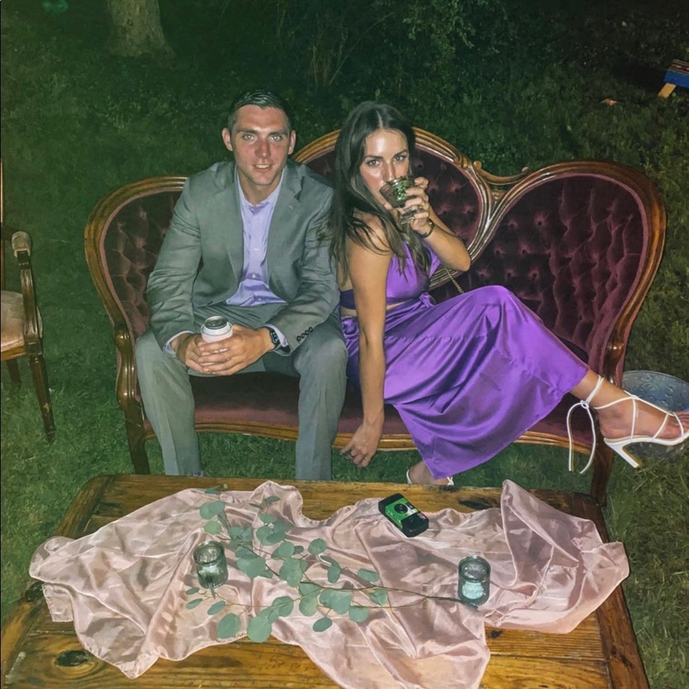 Purple midi dress